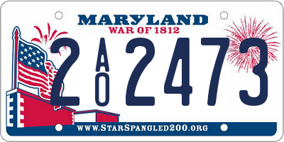 MD license plate 2AO2473