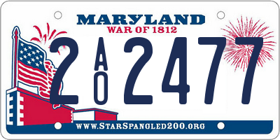 MD license plate 2AO2477