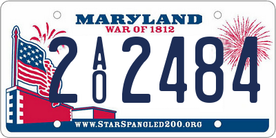 MD license plate 2AO2484