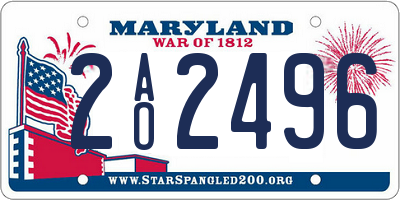 MD license plate 2AO2496