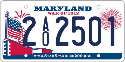 MD license plate 2AO2501