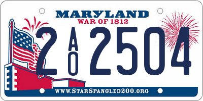 MD license plate 2AO2504