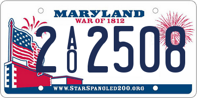 MD license plate 2AO2508