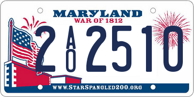 MD license plate 2AO2510