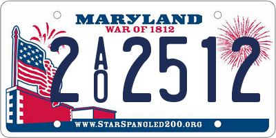 MD license plate 2AO2512