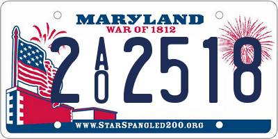 MD license plate 2AO2518