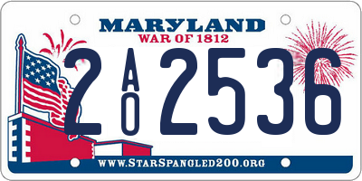 MD license plate 2AO2536