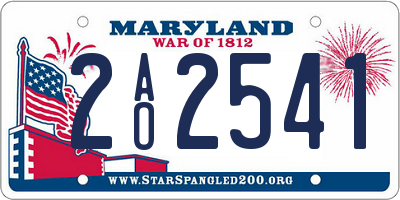 MD license plate 2AO2541