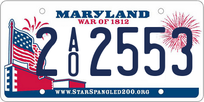 MD license plate 2AO2553
