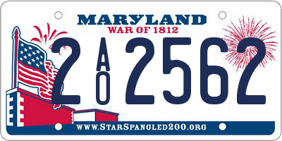 MD license plate 2AO2562