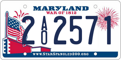MD license plate 2AO2571