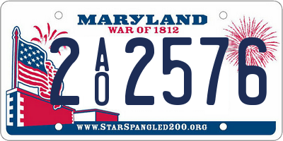 MD license plate 2AO2576