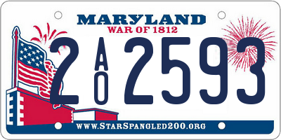 MD license plate 2AO2593