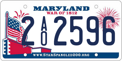 MD license plate 2AO2596