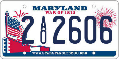 MD license plate 2AO2606