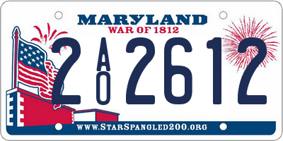 MD license plate 2AO2612