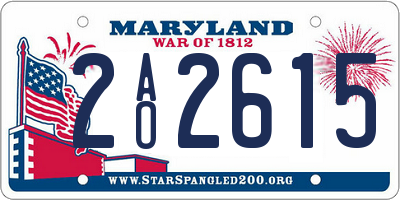 MD license plate 2AO2615