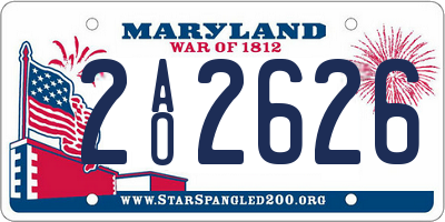MD license plate 2AO2626