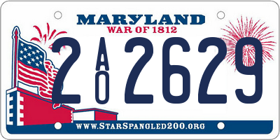 MD license plate 2AO2629