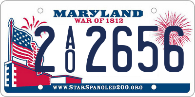 MD license plate 2AO2656