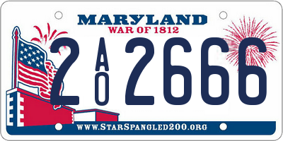 MD license plate 2AO2666