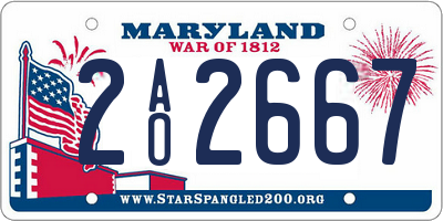 MD license plate 2AO2667