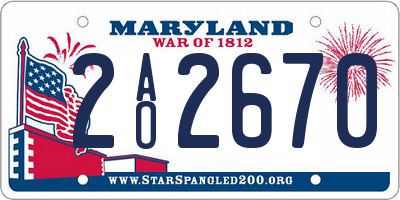 MD license plate 2AO2670