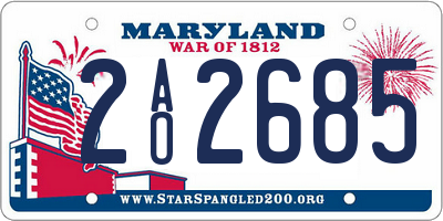 MD license plate 2AO2685