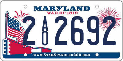 MD license plate 2AO2692