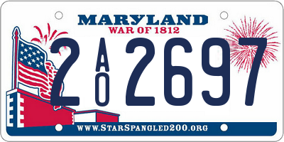 MD license plate 2AO2697