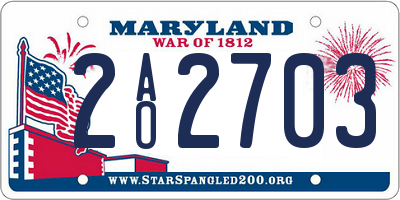 MD license plate 2AO2703