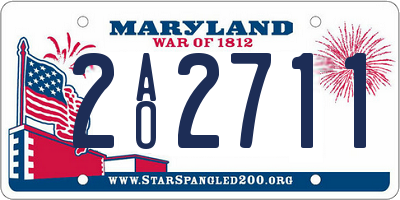 MD license plate 2AO2711