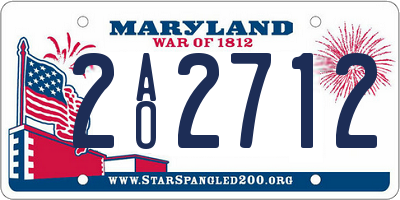 MD license plate 2AO2712