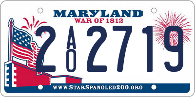 MD license plate 2AO2719