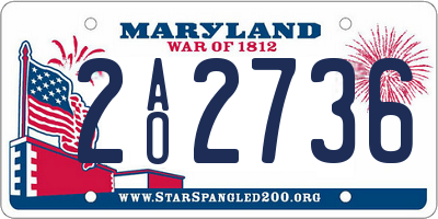 MD license plate 2AO2736