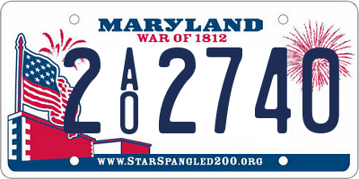 MD license plate 2AO2740