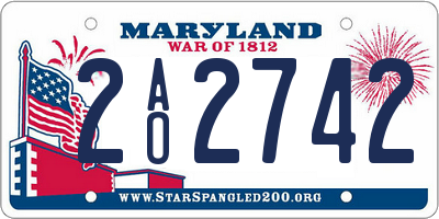 MD license plate 2AO2742