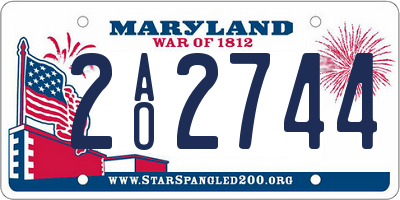 MD license plate 2AO2744