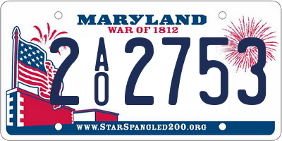 MD license plate 2AO2753