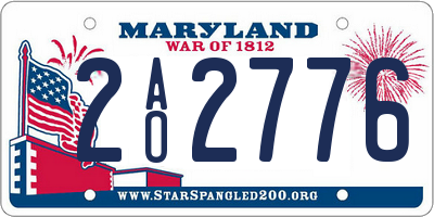 MD license plate 2AO2776