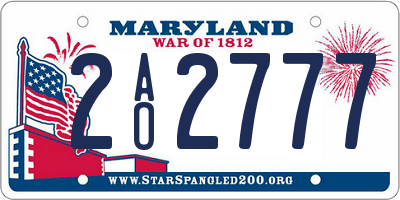 MD license plate 2AO2777