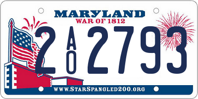 MD license plate 2AO2793