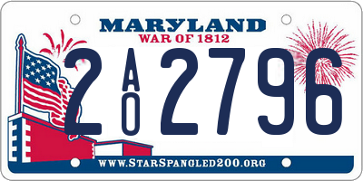 MD license plate 2AO2796