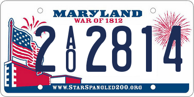 MD license plate 2AO2814