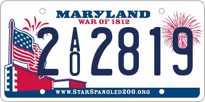 MD license plate 2AO2819