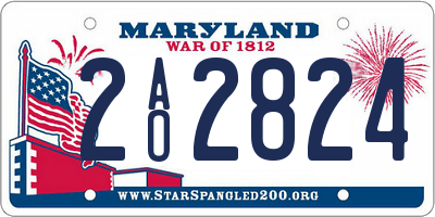 MD license plate 2AO2824
