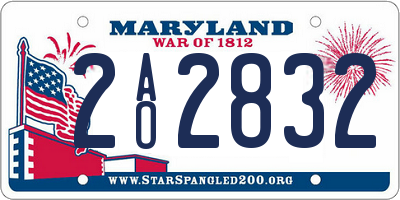 MD license plate 2AO2832