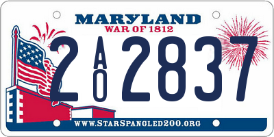 MD license plate 2AO2837