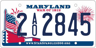 MD license plate 2AO2845