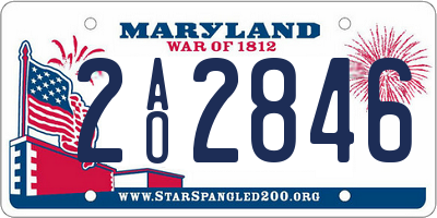 MD license plate 2AO2846